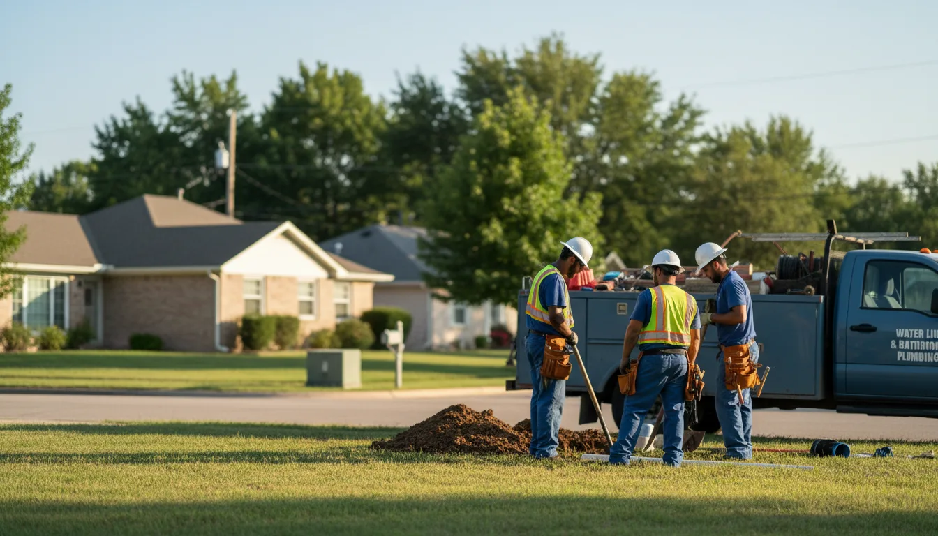 Residential water line and bathroom plumbing service in Bivins, TX
